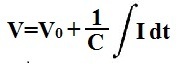 Formula for calculating voltage across a capacitor